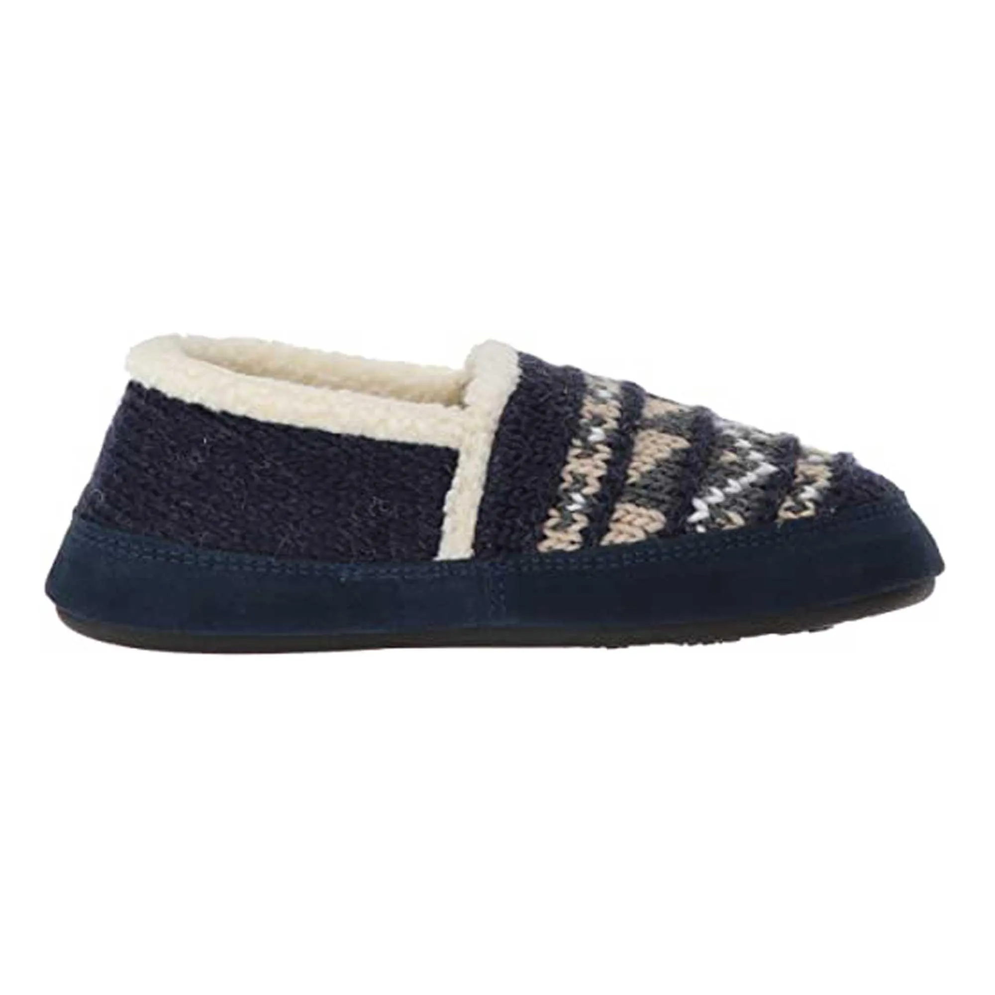 Acorn Women's Moc Slippers - Knit Uppers Cozy, Nordic Blue, Small | A18605NOBWS