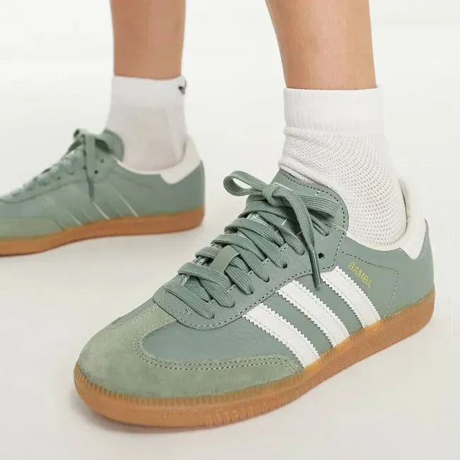 Adidas Samba OG W sneakers, silver-green/white