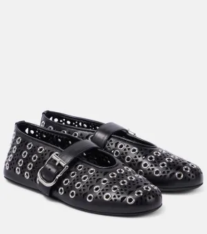 Alaia Vienne embellished leather ballet flats