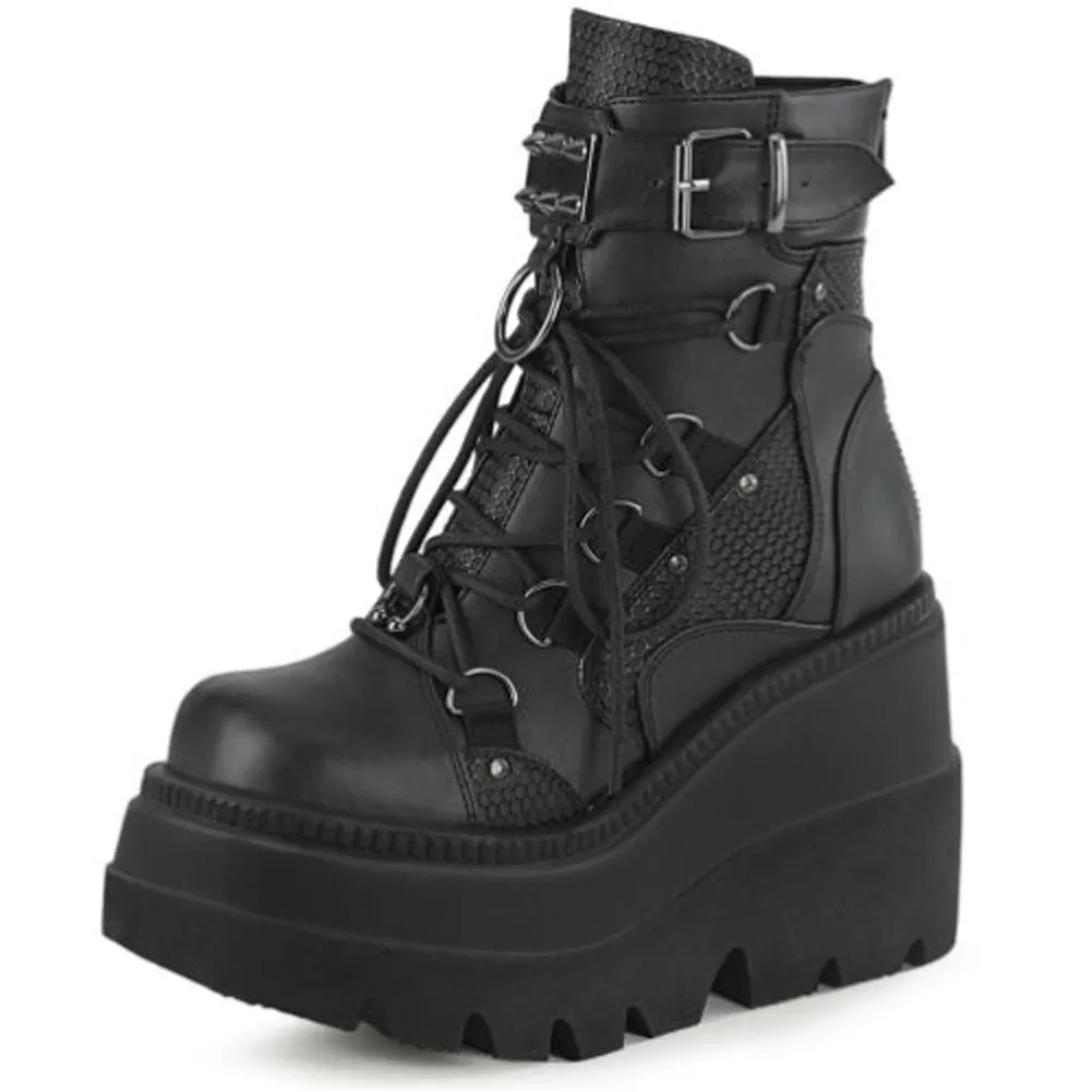Amozae--Christmas Gift Fashion Platfrom Wedges Ankle Boots Women Pink Color Changing Zipper Lace Up Design Goth Shoes Woman Casual Comfort Popular