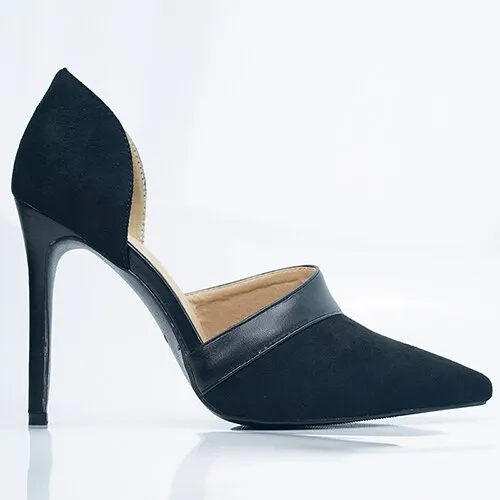 Amozae-SHENGY Fashion Flock 10CM High Heels Women Pumps Pointed Toe Work Woman Shoes Weeding Shoes Office Career Elegant Pumps