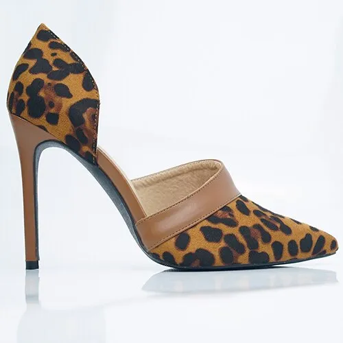 Amozae-SHENGY Fashion Flock 10CM High Heels Women Pumps Pointed Toe Work Woman Shoes Weeding Shoes Office Career Elegant Pumps
