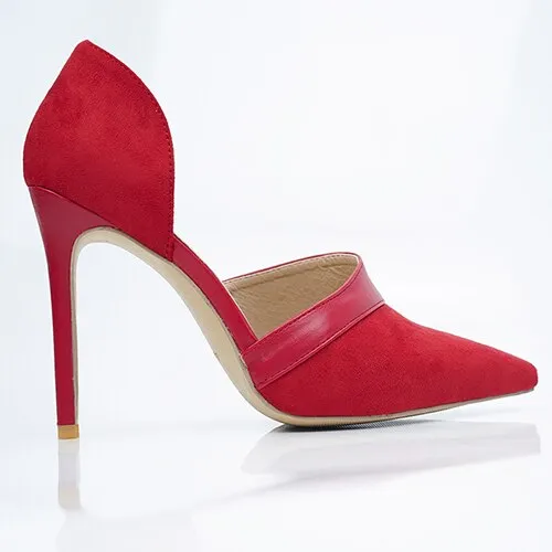 Amozae-SHENGY Fashion Flock 10CM High Heels Women Pumps Pointed Toe Work Woman Shoes Weeding Shoes Office Career Elegant Pumps