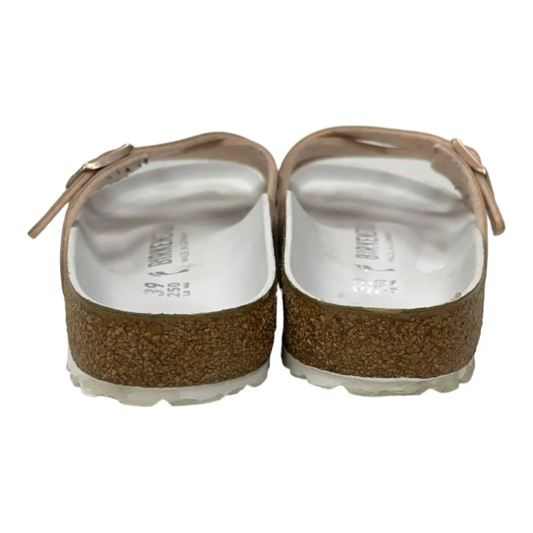 Birkenstock Yao Hex Metallic Rose Gold Sandals Shoes Comfort 39 8.5