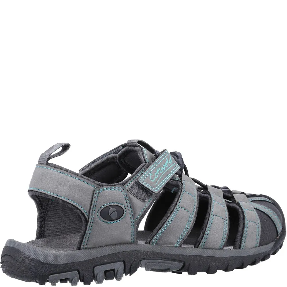 Colesbourne Recycled Sandals Grey/Turquoise