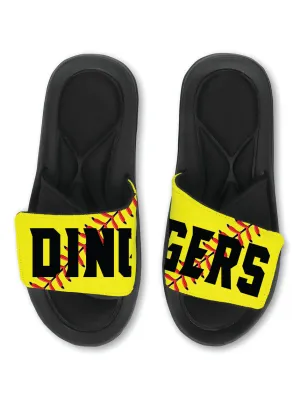 DINGERS Softball Slides Sandals - TEAM Softball Slides - FASTPITCH Slides
