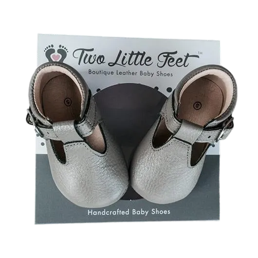 Dovetail Grey Baby Shoes by Two Little Feet