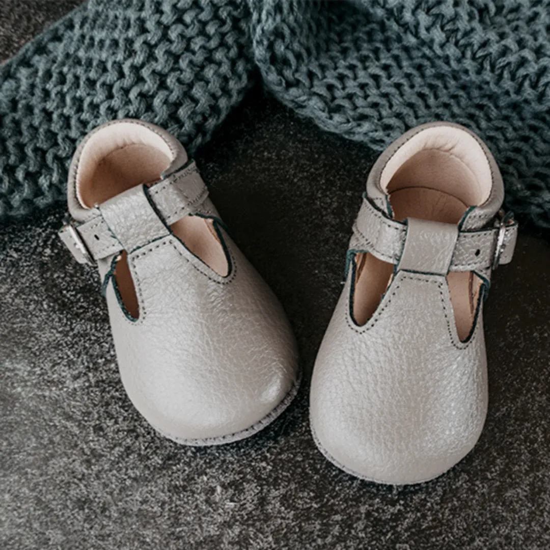 Dovetail Grey Baby Shoes by Two Little Feet