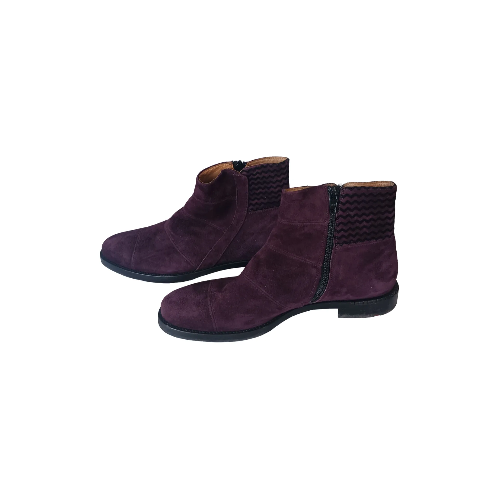 Lloyd Purple Suede Ankle Boots, Size 9