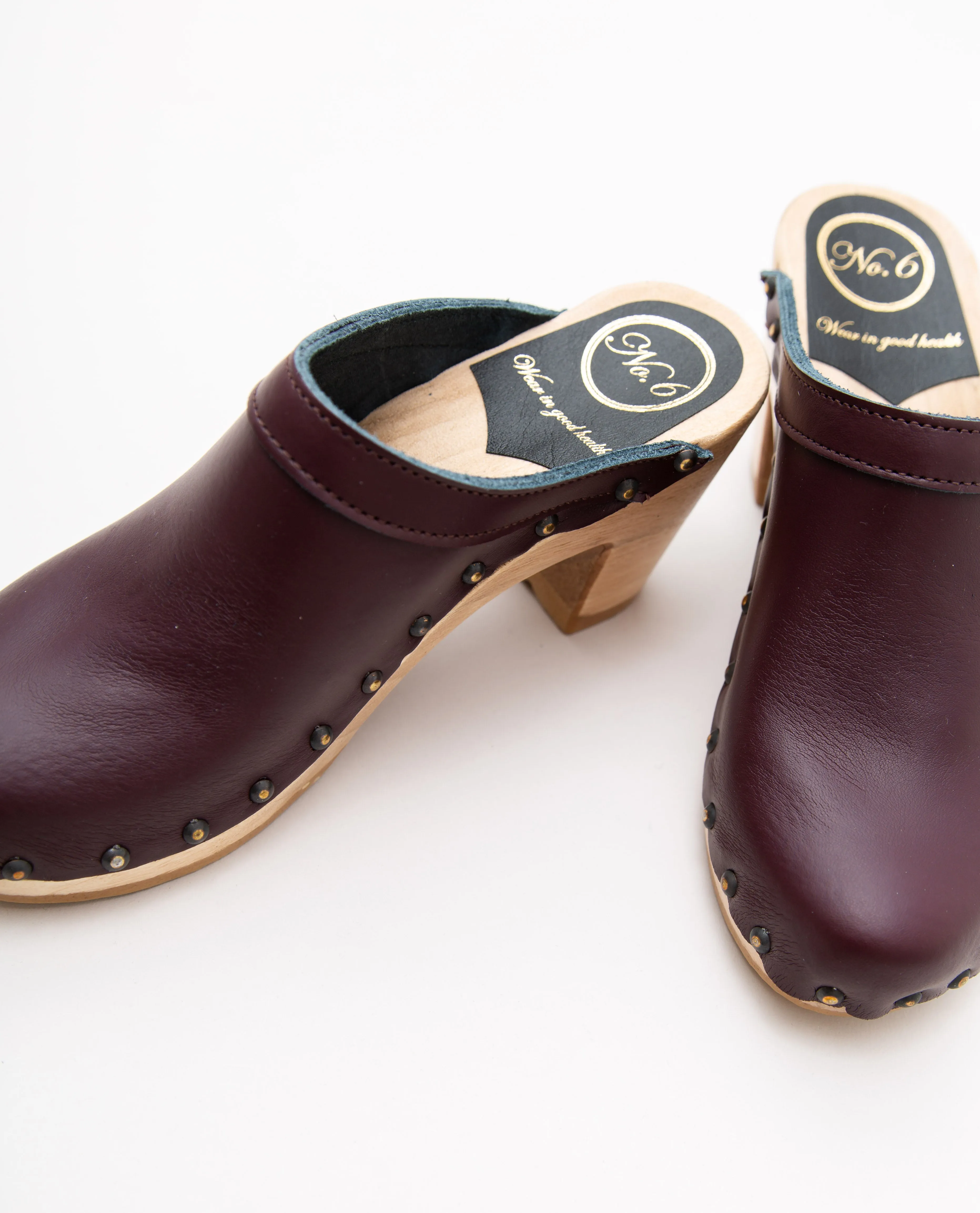 Old School Studded Clog on High Heel
