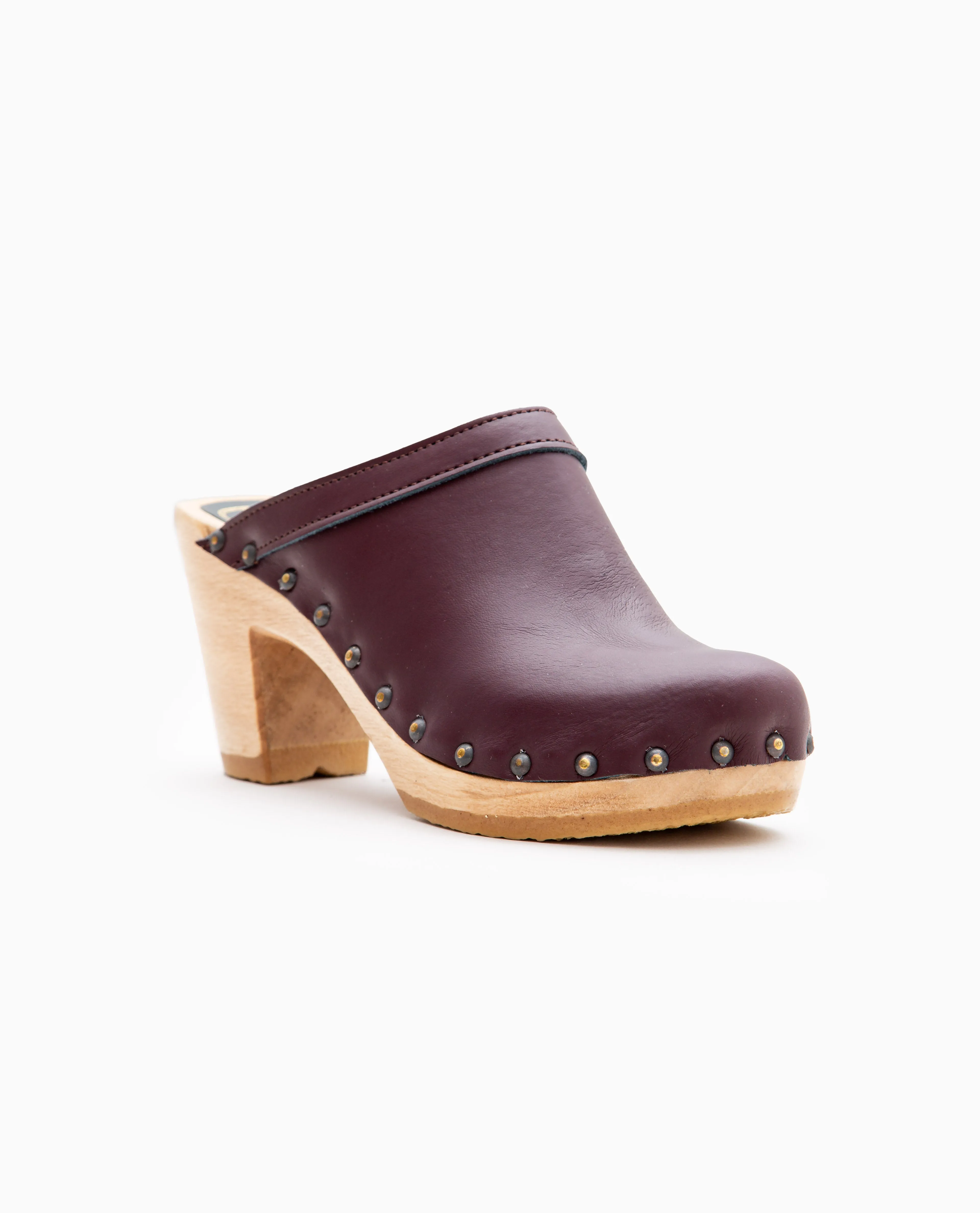 Old School Studded Clog on High Heel