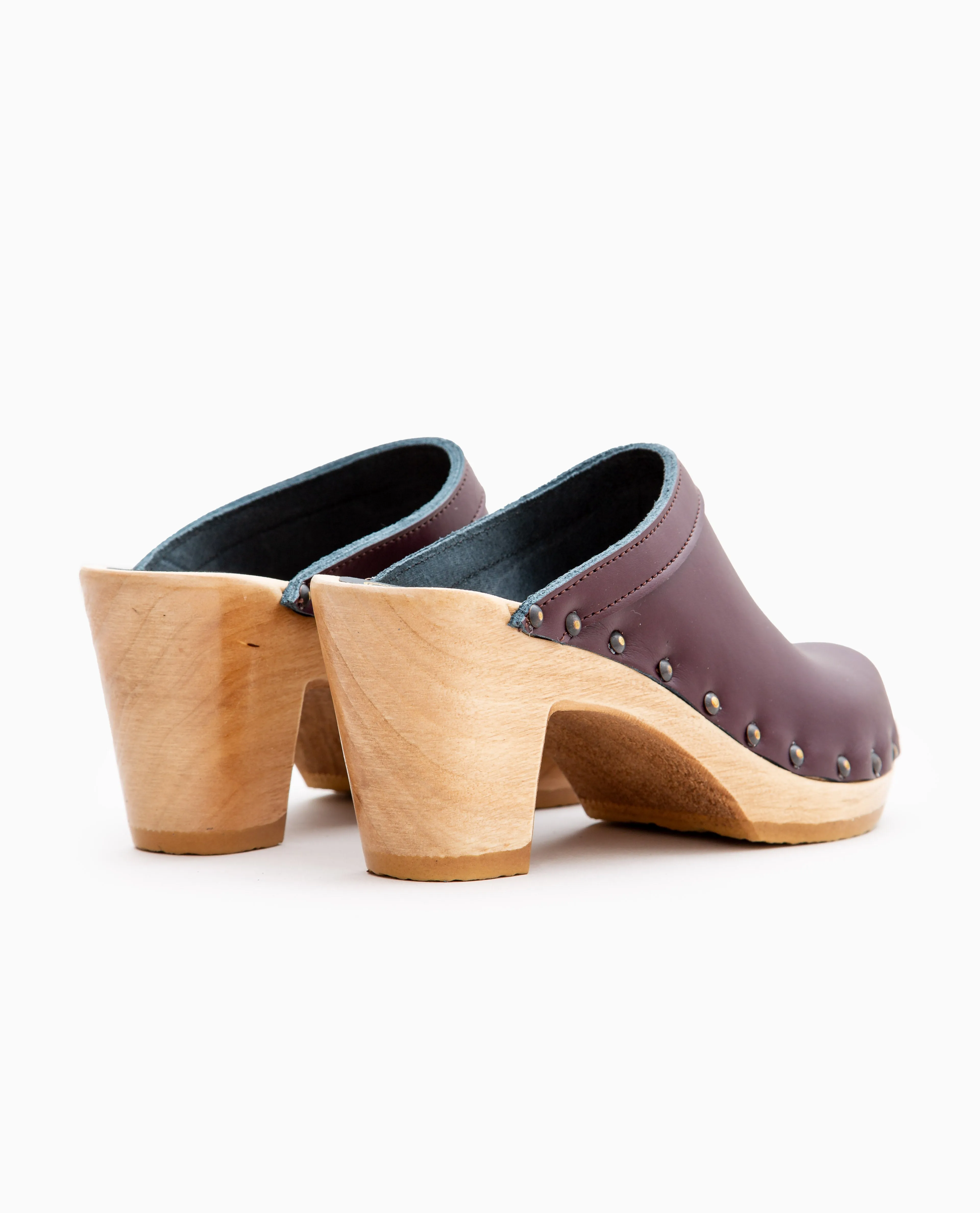 Old School Studded Clog on High Heel