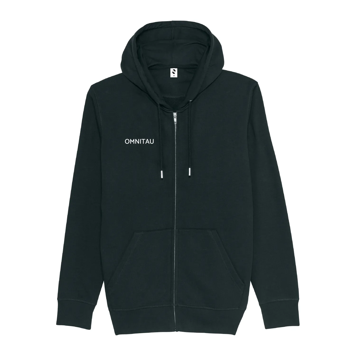 Omnitau Adult's Team Sports Organic Cotton Full Zip Hoodie - Black
