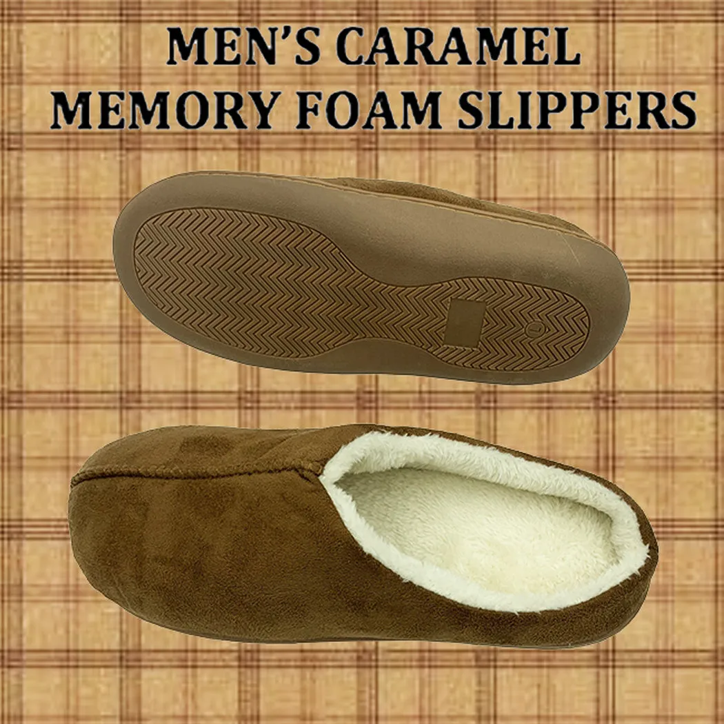 Serenis Men's Memory Foam Slippers, Taupe- Medium (8-9)