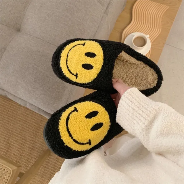 Smiley Face Slippers Women