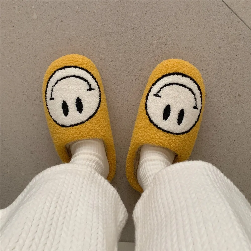 Smiley Face Slippers Women