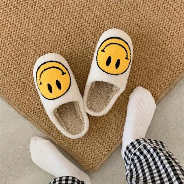 Smiley Face Slippers Women