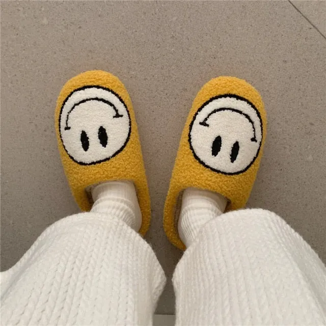 Smiley Face Slippers Women