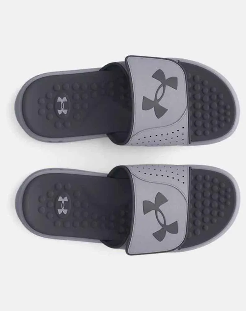 UA Boys Ignite Pro Slides in Grey by Under Armour