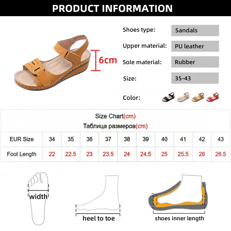 Women Summer Wedge Sandals Fashion Non Slip Beach Shoes Woman Lightweight Casual Platform Sandalias - WSD50237
