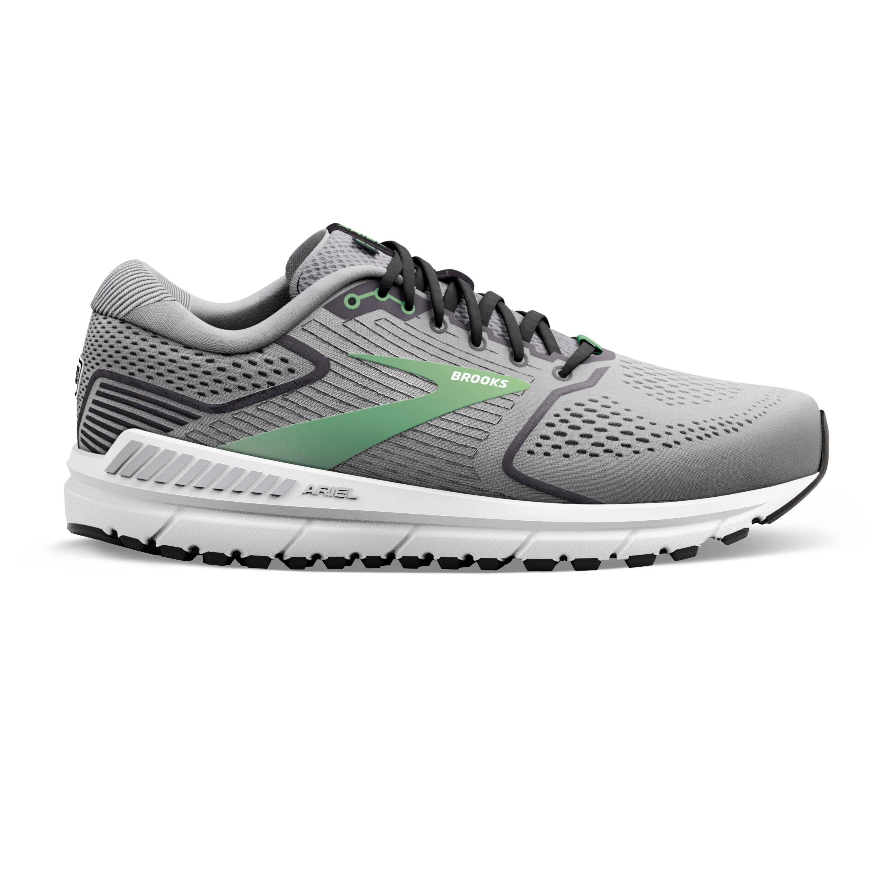 Women's Brooks Ariel '20 Color: Alloy/Blackened Pearl/Green