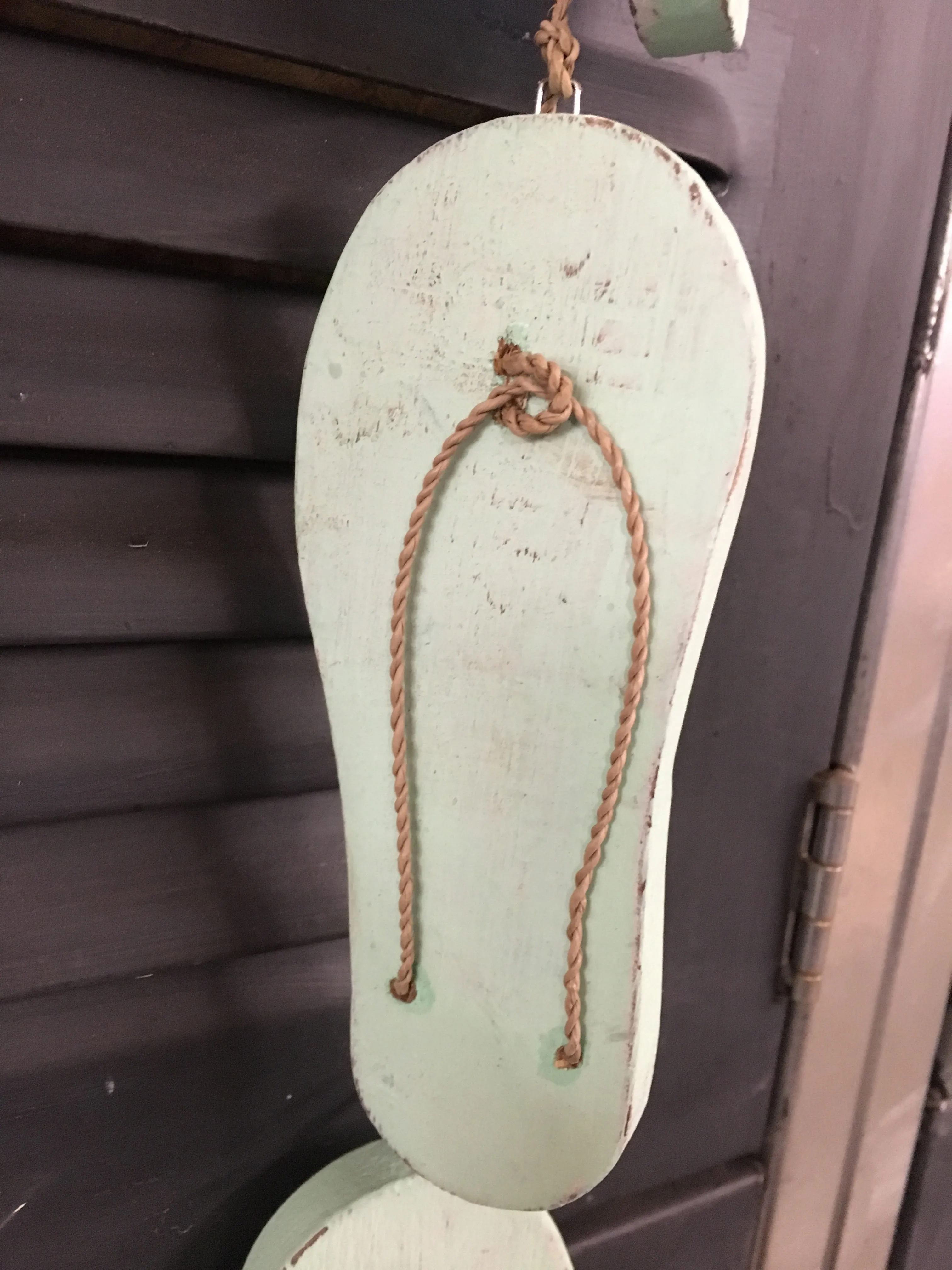 Wooden Slippah with Driftwood Garland